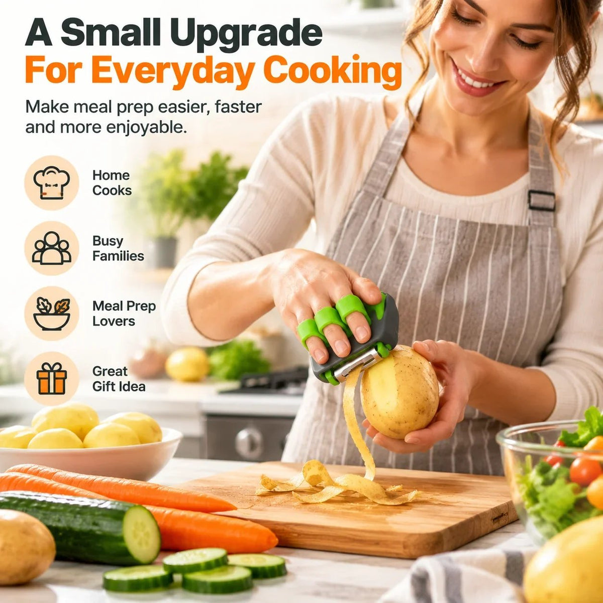 π₯ Palm Vegetable Peeler β Finger Grip Kitchen Tool for Faster & Easier Food Prep