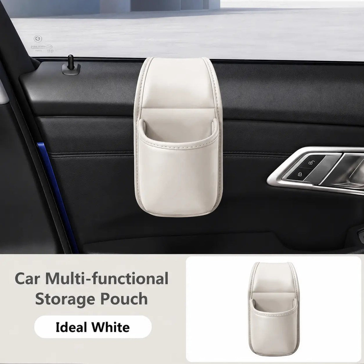 š„LAST DAY BUY 1 GET 1 FREEš„Leather car door storage pocket - double-layer compartments, scratch-proof flannel lining, residue-free adhesive