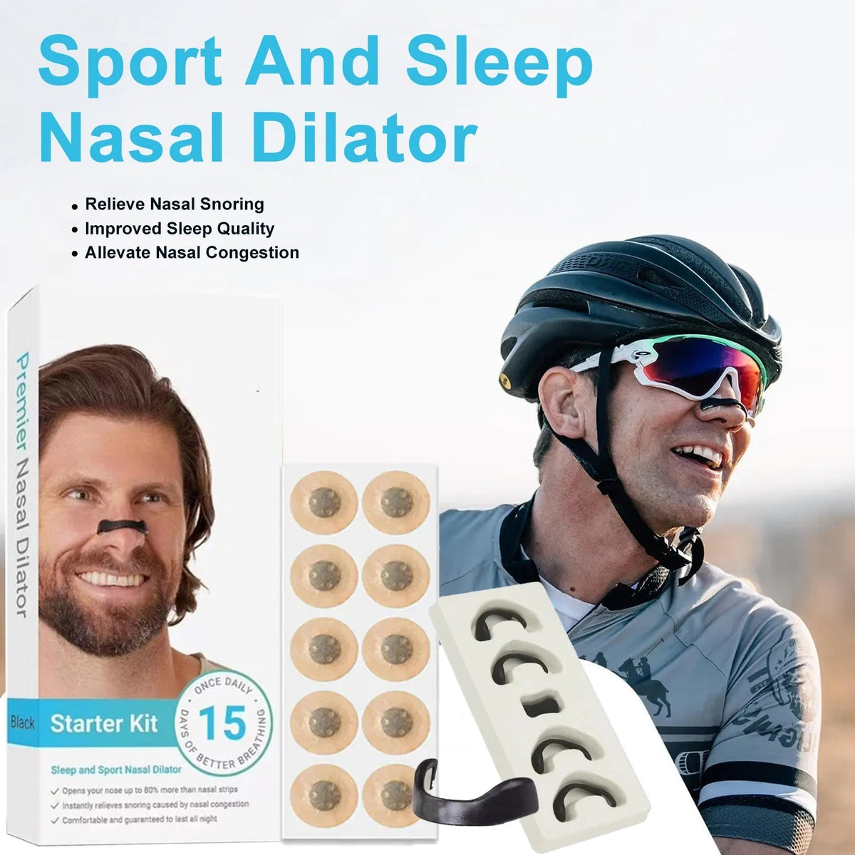 Magnetic Nasal Strips - Snoring Relief, Better Sleep, Nasal Congestion and Easy Breathing
