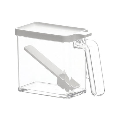Clear Seasoning Storage Container with Spoon – Countertop Spice Jar