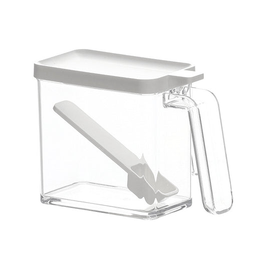 Clear Seasoning Storage Container with Spoon – Countertop Spice Jar