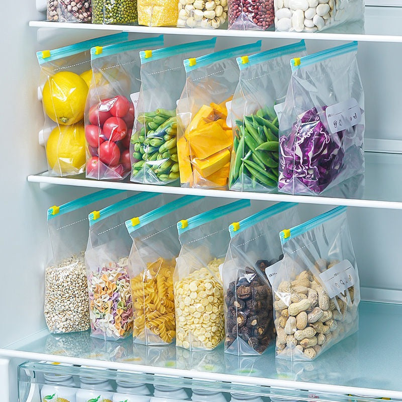 Reusable Stand-Up Food Storage Bags – Clear Slider-Seal Kitchen Bags