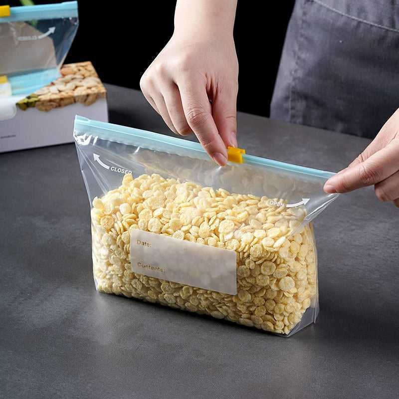 Reusable Stand-Up Food Storage Bags – Clear Slider-Seal Kitchen Bags