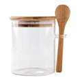 Glass Food Storage Jar with Bamboo Lid & Spoon
