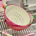 Double-Layer Rotating Colander Bowl – Fruit & Vegetable Washing Basket