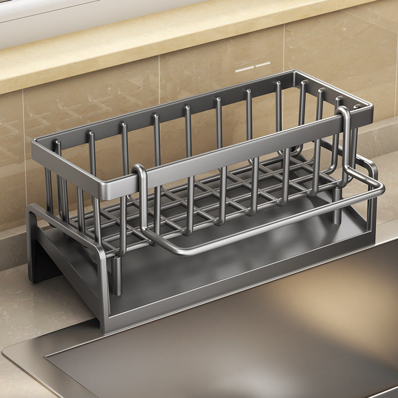 Kitchen Sink Caddy Organizer with Drain Tray & Towel Bar