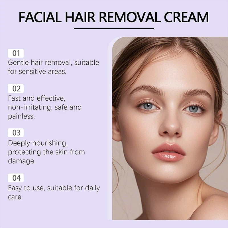 Gentle and Painless Facial Hair Removal Cream