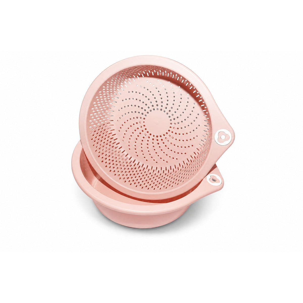 2-in-1 Colander & Mixing Bowl Set – Stackable Fruit and Vegetable Washing Strainer