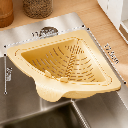 Triangular Sink Corner Strainer Basket – Space-Saving Kitchen Drain Basket