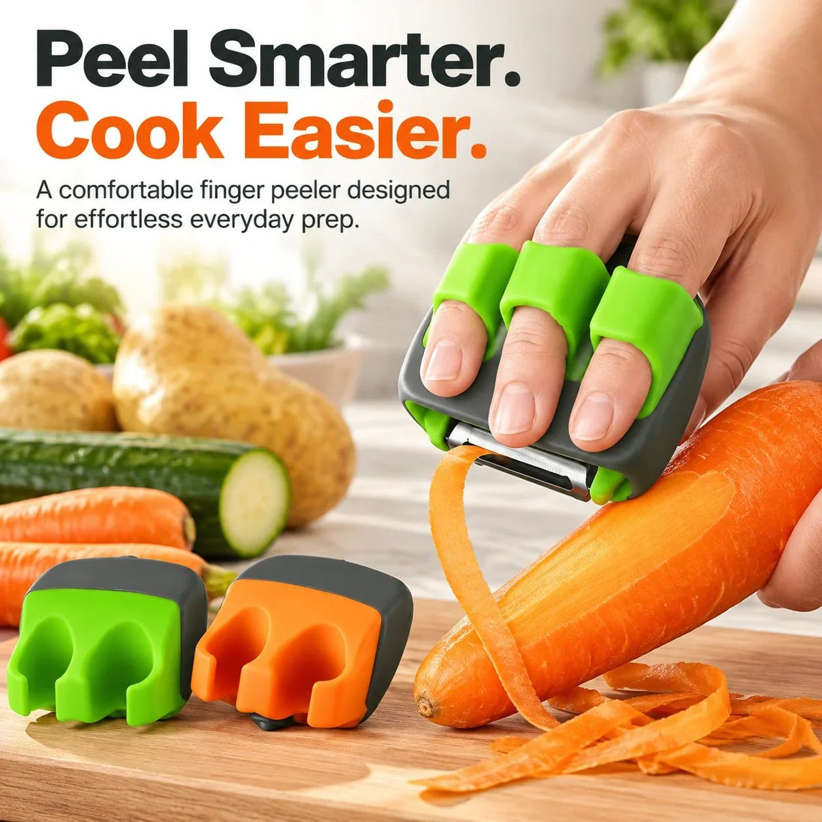 🥕 Palm Vegetable Peeler – Finger Grip Kitchen Tool for Faster & Easier Food Prep
