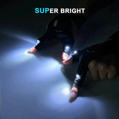 🔥🔥Hands-Free LED Half Finger Gloves