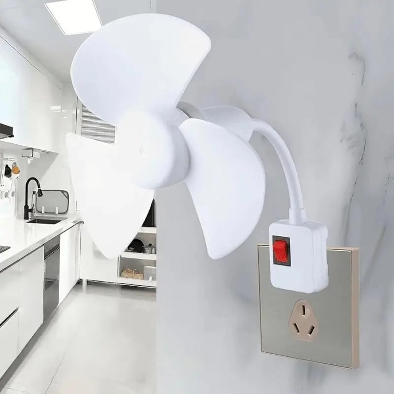 🔥Buy 1 Get 1 Free🔥Socket Fan Kit with Plug Adapter – Mini Quiet Electric Fan with Flexible Gooseneck Plug and Light Bulb Base