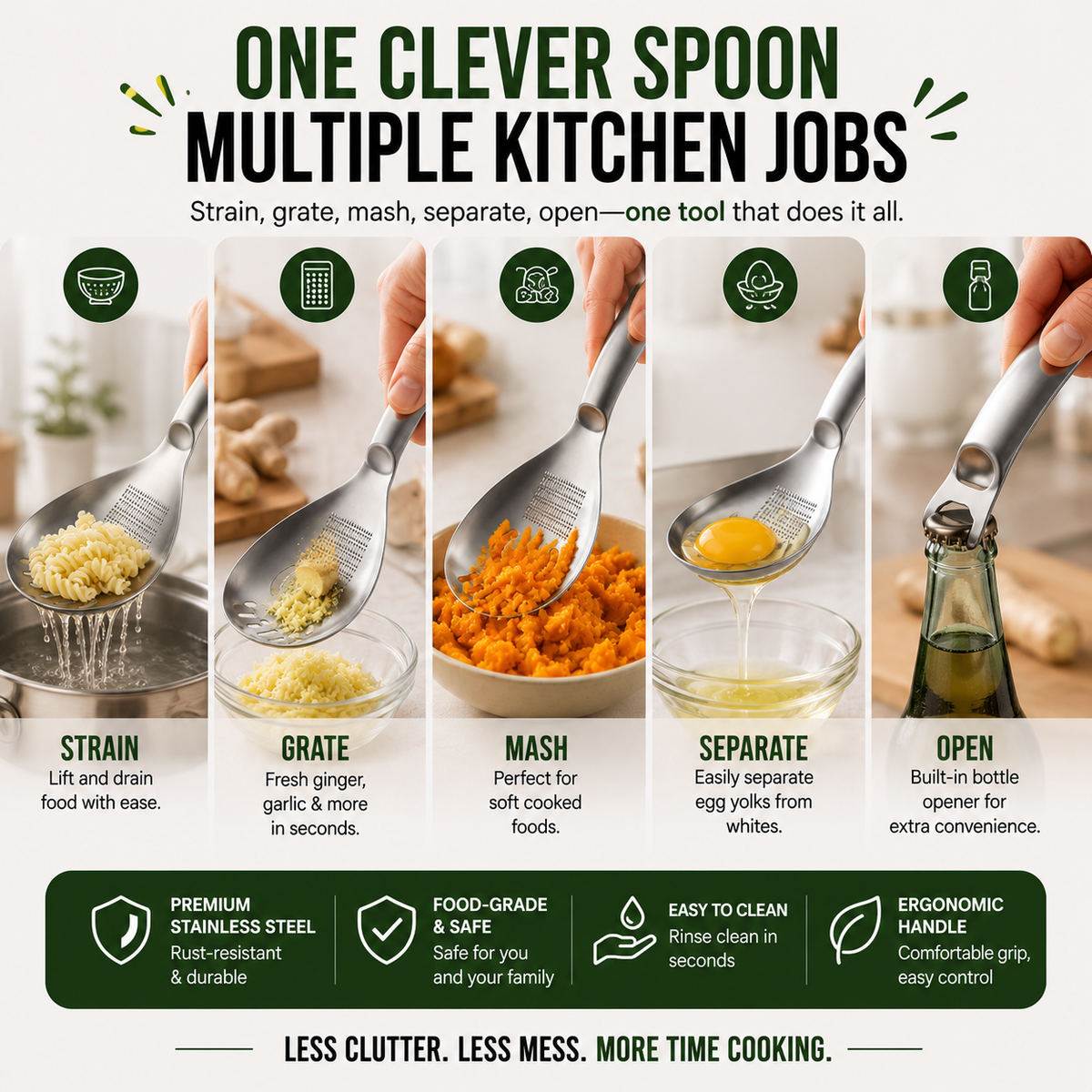 5-IN-1🥄304 Stainless Steel Multifunctional Kitchen Spoon