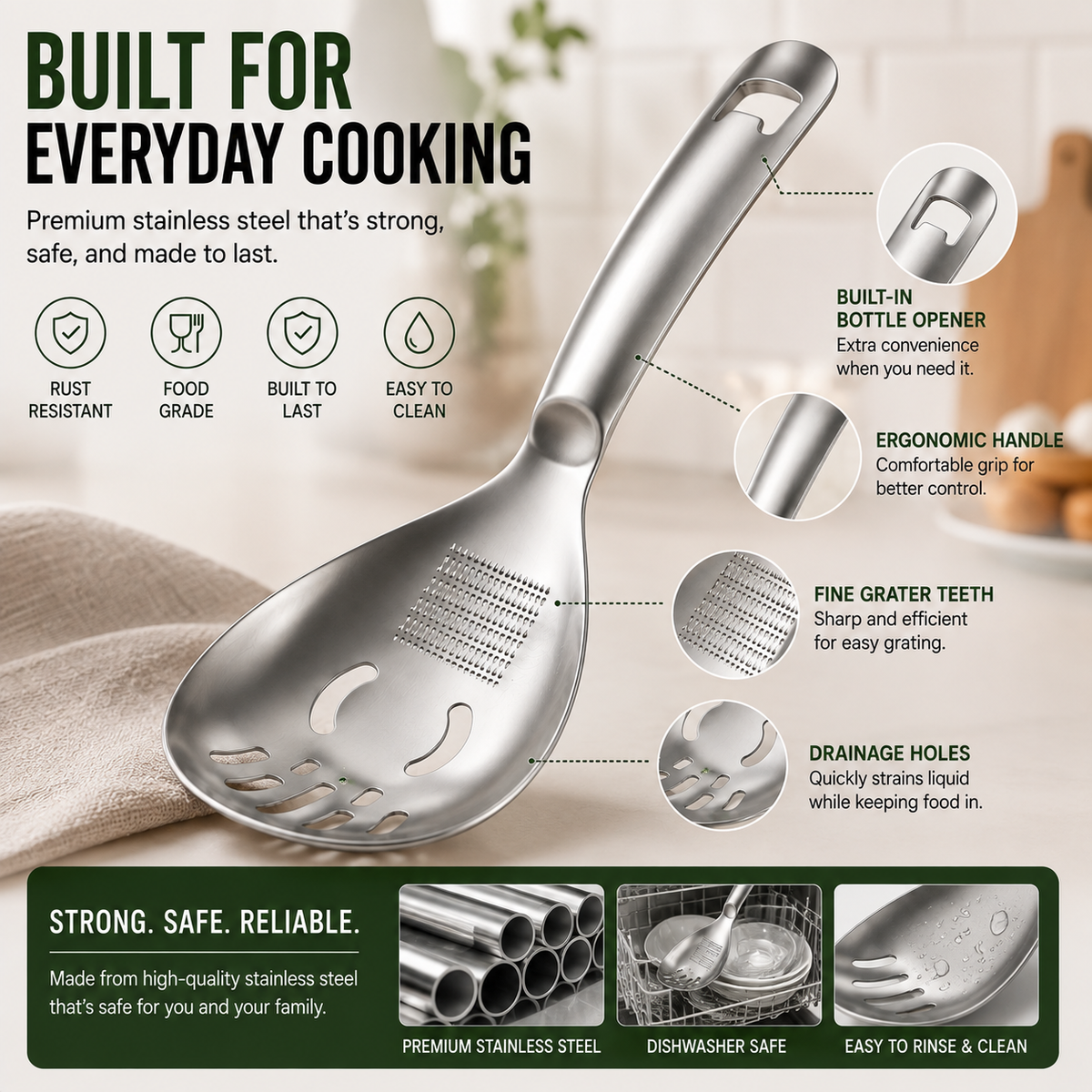 5-IN-1🥄304 Stainless Steel Multifunctional Kitchen Spoon