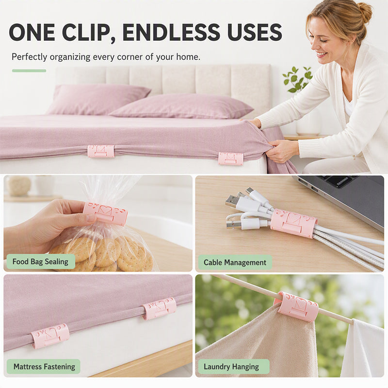 Multi-Functional Needle-Free Bedsheet Clips